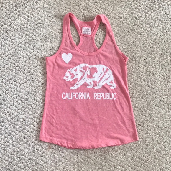 Tops - Pink California tank top Tops - Pink California tank top